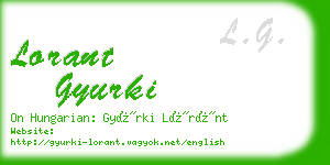 lorant gyurki business card